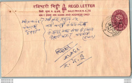 Nepal Postal Stationery Flowers 50p Siraha Cds - Nepal