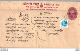 Nepal Postal Stationery Flowers 50p - Nepal