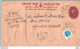 Nepal Postal Stationery Flowers 50p - Nepal