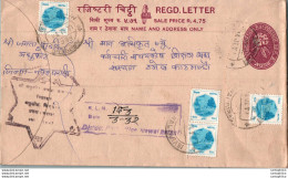 Nepal Postal Stationery Flowers 50p - Nepal