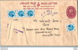 Nepal Postal Stationery Flowers 50p - Népal