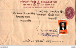 Nepal Postal Stationery Flowers 50p - Népal