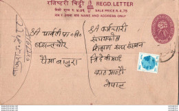 Nepal Postal Stationery Flowers 50p - Népal