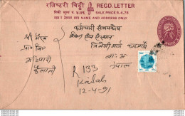 Nepal Postal Stationery Flowers 50p - Nepal