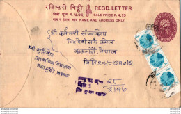 Nepal Postal Stationery Flowers 50p - Népal