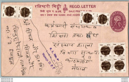 Nepal Postal Stationery Flowers 50p - Népal