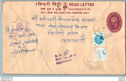 Nepal Postal Stationery Flowers 50p - Népal