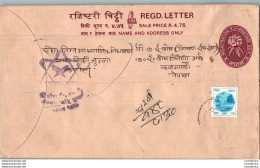 Nepal Postal Stationery Flowers 50p - Népal