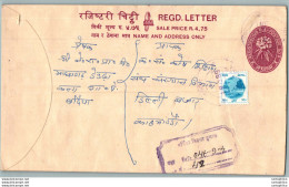 Nepal Postal Stationery Flowers 50p - Nepal