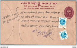 Nepal Postal Stationery Flowers 50p - Nepal