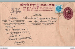 Nepal Postal Stationery Flowers 50p - Nepal