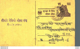 India Postal Stationery Tiger 15 - Cartes Postales
