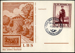 Saar - Tag Der Briefmarke 1955 - Maximumkarte Mi 361 - Maximumkarten (MC)