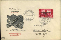 Saar - FDC - Volksbefragung 1955 - Mi 362/64 - FDC