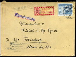 Eingeschriebene Brief Nach Troisdorf - Storia Postale