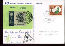 Postkarte - 18. Deutscher Kinderdorf Ballonflug, Augsburg Via Claudia - Lettres & Documents