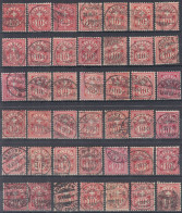 ⁕ Switzerland 1882 - 1906 ⁕ Cross Over Value 10 C. Red ⁕ 42v Used ( Shades - Unchecked) - See Postmark - Usados