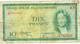 Luxembourg Duche Banknote Billet De Banque Monnaie 20 Mars 1967verso Paysage Chateau Blason Grand Duchesse  Us Courant - Luxemburg