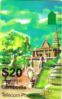 Australie Australia Cambodia Cambodge Telecom Carte Armee Souple A Trou Angkor Vat Temple 20 $ Ut BE - Australia