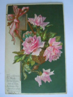 Art Nouveau Jugendstil Panier Avec Roses "Fur Zahlreiche Worte Ist Der Raum ..." Relief Gaufrée Précurseur 1903 (702) - Fiori