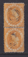 St. Lucia, Scott 8 Var (SG 12x), Used Pair, Watermark Inverted, Top Stamp Crease - St.Lucia (...-1978)