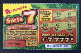 116 X, Lottery Tickets, Portugal, « Raspadinha », « Instant Lottery », « Raspadinha Sorte 7 » # 566 - Lottery Tickets