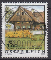 ROSSEGG WESTSTEIRISCHES BAUERNHAUS OSTERREICH A TUMA 2003 Cachet Wien - Used Stamps