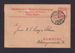 HAMBURG - 1890 - 3 Pf. Ganzsache Rot Gebraucht In Hamburg - Posta Privata & Locale