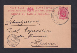 1910 - 1 P. Ganzsache Ab TICEHURST Nach Bern - Covers & Documents