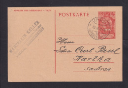 1929 - 25 Rp. Ganzsache (P 3) Ab Vaduz Nach Sachsen - Briefe U. Dokumente
