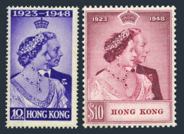 Hong Kong 178-179, Hinged. Silver Wedding, 1948. George VI & Queen Elizabeth. - Unused Stamps