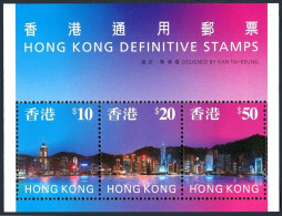 Hong Kong 778a Sheet, MNH. Definitive 1997. Panoramic View Of Hong Kong Skyline. - Neufs