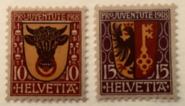 Suiza 1918 Yt 168 169 *  Pro-juventud - Neufs