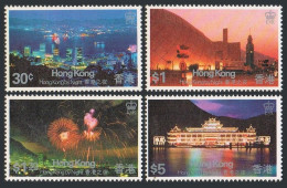 Hong Kong 415-418, MNH. Michel 415-418. Night, 1983. Victoria Harbor, Fireworks. - Unused Stamps