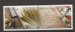 2008 MNH Greece Mi 2467-68-C Europa From Booklet Postfris** - Unused Stamps