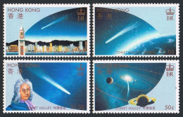 Hong Kong 461-464, 464a Sheet, MNH. Michel 478-481, Bl.6. Halley's Comet, 1986. - Unused Stamps