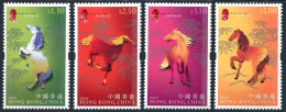 Hong Kong 956-959,959b,960 Sheets,MNH. New Year 2002, Lunar Year Of The Horse. - Nuevos