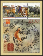 New Zealand 1410a Sheet,MNH. HONG KONG-1997.Cattle.Year Of The Ox. - Ungebraucht