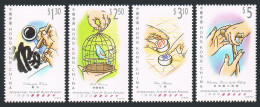 Hong Kong 839-842,MNH. Year Of Older Persons IYOP-1999.Calligraphy,Bird Raising, - Nuovi