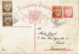 PP15- PORTUGAL EP CP SANTAREM / PARIS 4/2/1933 - Enteros Postales