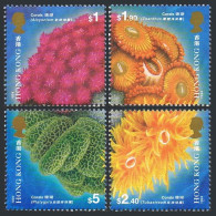 Hong Kong 708-711,711a,MNH.Michel 728-731,Bl.33. Corals 1994:Alcyonium,Zoantthus - Nuevos