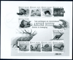 COB 4497 Feuillet Noir Et Blanc (les Animaux En Mouvement) - 1985-.. Birds (Buzin)