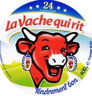 ETIQUETTE FROMAGE VACHE QUI RIT - TENDREMENT BON  -  24 PORTIONS  400 G - NUM L7703 - Formaggio