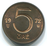 5 ORE 1972 SCHWEDEN SWEDEN Münze #WW1099.D.A - Zweden