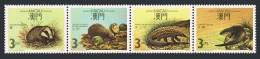 Macao 561-564a Strip, MNH. Michel 589-592. Wildlife Protection, 1988. - Nuovi
