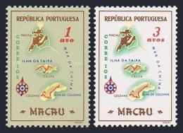 Macao 383-384,MNH.Michel 406-407. Map Of Colony,1953. - Unused Stamps