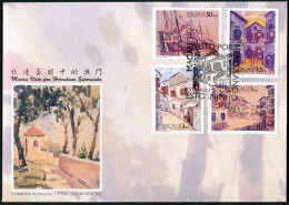 Macao 812-815, FDC. Michel 851-854. Scenes, 1996. Herculano Estorninho. Ships. - Neufs