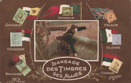 TIMBRES (REPRESENTATIONS) - Langage Des Timbres Des Alliés - Carte Postale Ancienne - Timbres (représentations)