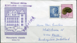 1984 R Thill Cover From Rumelange To Neuss - Monuments Classés - Stamp Mi 711 + 1108 - 1 Fr + 7 Fr - Brieven En Documenten