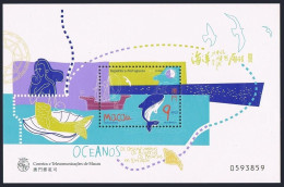 Macao 932, MNH. Mi Bl.55. Oceans 1998, Stylized Design. Shell, Fish, Dolphin,Oil - Ungebraucht